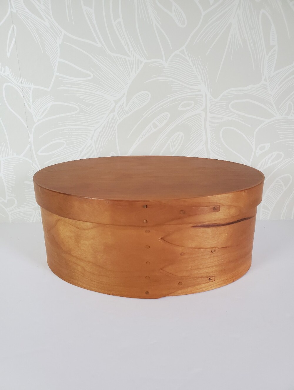 Canterbury NH Woodworks Shaker-Style Oval-Shaped Wood Finger Box with Lid
